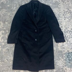 Mark shale mens black coat pure cashmere